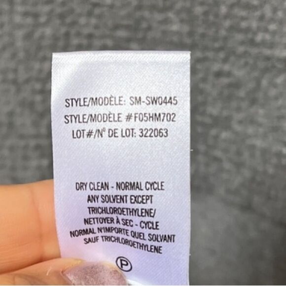 Helmut Lang Cashmere Cotton Blend Contrasting Stitch Crewneck Sweater in Gray M - Picture 9 of 9